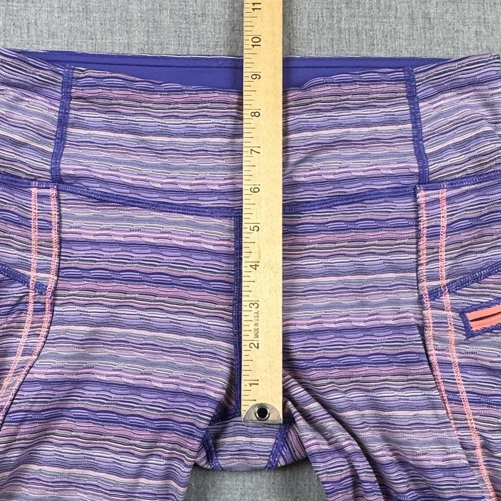 Lululemon Capri Leggings Womens 6 Purple Stripe Pockets Yoga Running Athletic - Picture 7 of 9